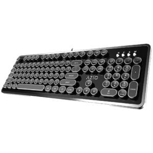 Teclado Azio Mk-Retro-01 Mecánico Diseño Retro Negro Switch Azul