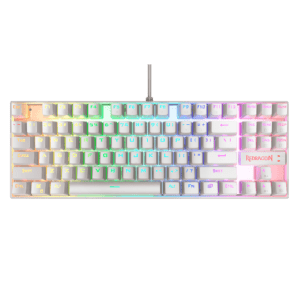 Teclado Redragon K552W Kumara Blanco Mecánico Arcoiris Español Switch Rojo