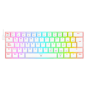 Teclado Redragon K630W Dragonborn Blanco Mecánico Led Roja  Switch Café