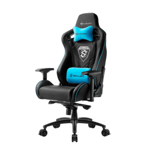 Silla Sharkoon Skiller Sgs4 De Acero Y Cuero Sintetico, Negro/Azul